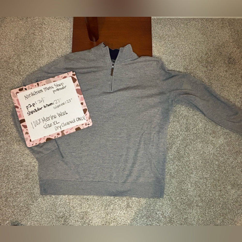 Nordstrom  Men’s Shop Italian Merino Wool zip sweater